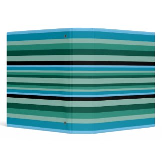 Aqua & Green Stripes Binder binder