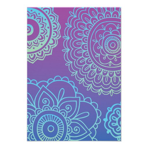 Aqua HEMSA HAND of GOD Bat Mitzvah Party Card