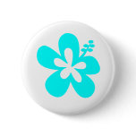 Aqua hibiscus flower design pin