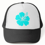 Aqua hibiscus flower design hat