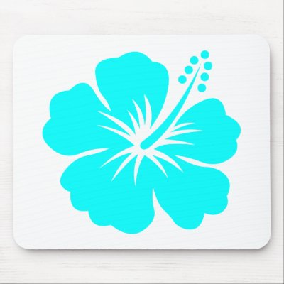 Aqua hibiscus flower design mousepad by thehibiscus