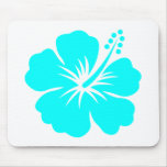 Aqua hibiscus flower design mousepads