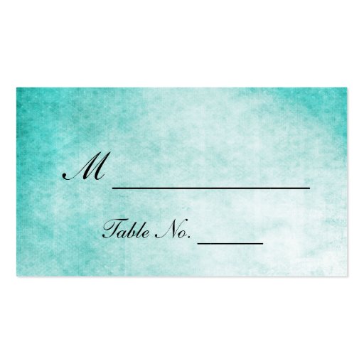 Aqua Hummingbird Watercolor Wedding Place Cards Business Card (front side)