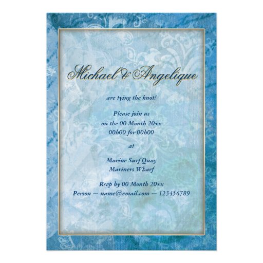 Aqua ivory engagement beach theme personalized announcement