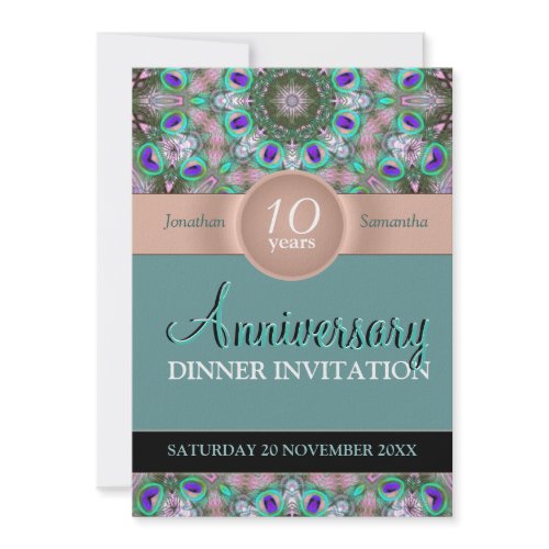 Aqua Jewels Anniversary Party Invitation invitation