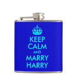 Aqua Keep Calm and Marry Harry Hip Flasks