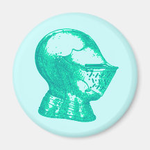 Aqua Knight Armor Medieval Helmet Knights Fridge Magnets