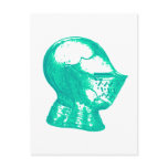 Aqua Knight Armor Medieval Helmet Knights Post Cards