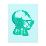 Aqua Knight Armor Medieval Helmet Knights Post Card