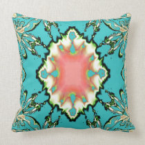 Aqua Lace American MoJo Pillow