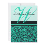 Aqua Leopard Print Invitations