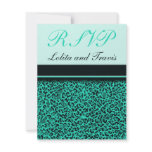 Aqua Leopard Print RSVP Cards Custom Invitations