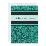 Aqua Leopard Print Wedding Invitations
