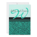 Aqua Leopard Print Wedding Invitations