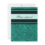 Aqua Leopard Print Wedding RSVP Cards Personalized Invitation