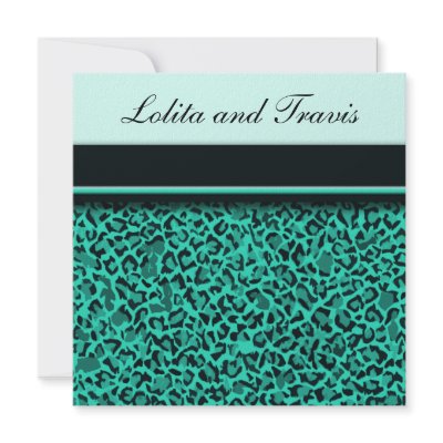 Aqua Leopard Wedding Invitation by OddballAffairs