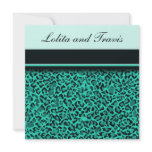 Aqua Leopard Wedding Invitation