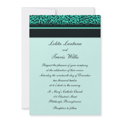 Aqua Leopard Wedding Invitations by OddballAffairs