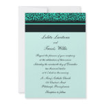 Aqua Leopard Wedding Invitations