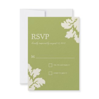 AQUA & LIME DAMASK | WEDDING RSVP invitation