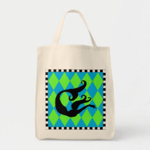 Aqua & Lime Diamonds Mermaid Bags