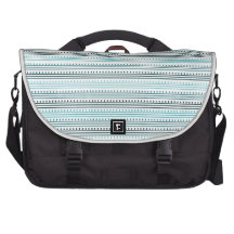Aqua Lines and Dots Computer Bag