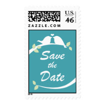 Aqua Love Birds Save the Date