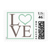 Aqua Love Postage Stamp