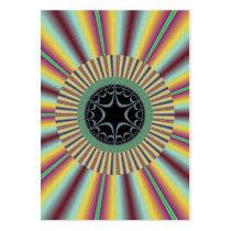 Aqua Magenta Sunburst Fractal Business Card Template