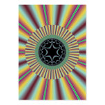 Aqua Magenta Sunburst Fractal Business Card Template