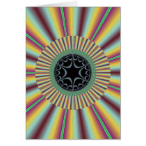 Aqua Magenta Sunburst Fractal Card