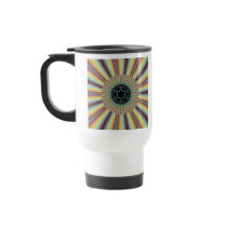 Aqua Magenta Sunburst Fractal Coffee Mug