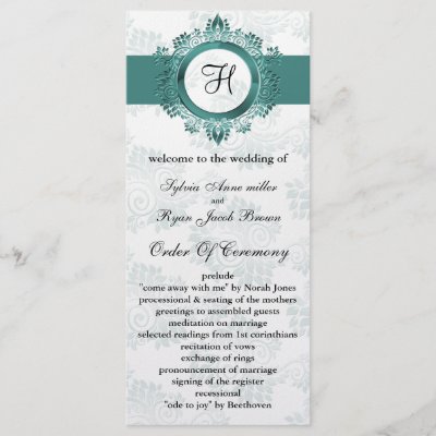 Wedding Party Program on Lovely Monogram Wedding Program Will Be A Gesture Of Warm Welcome To