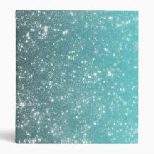 Aqua Ombre Glitter Binders