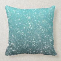 Aqua Ombre Glitter Pillows