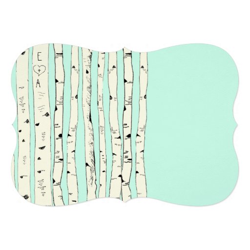 Aqua OR ANY COLOR Birch Tree Wedding Invitations
