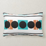 Aqua orange black stripes circles throw pillows