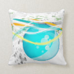 Aqua Orb Abstract American MoJo Pillow