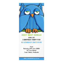 Aqua Owl Birthday Party 3 Invitation