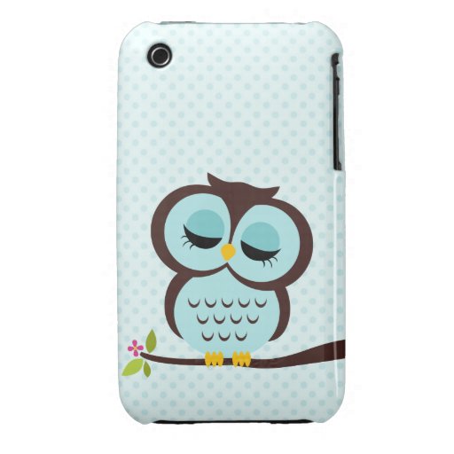 Aqua Owl Case for iPhone 3GS iPhone 3 Case-Mate Case