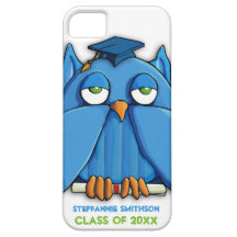 Aqua Owl Grad iPhone 5 Barely There Case iPhone 5 Case