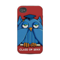 Aqua Owl Grad red iPhone 4 Case-Mate Tough™