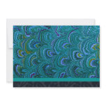 Aqua Peacock Feather Party Invitation