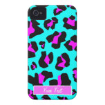 Aqua/Pink Leopard Print - Personalize casemate cases