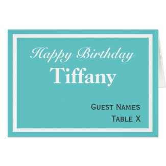 Aqua Place Card - Customizable