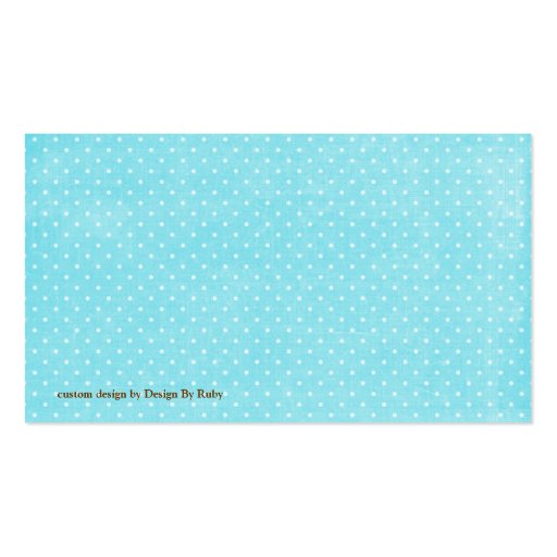 Aqua Polka Dots Business Card Template (back side)