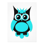 Aqua Punk Owl Invitation