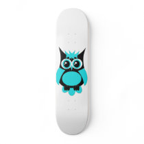 Aqua Punk Owl Skateboard