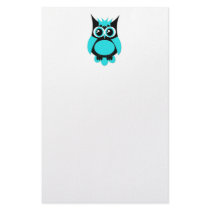 Aqua Punk Owl Stationery