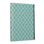 Aqua Quatrefoil Clover Pattern iPad Case